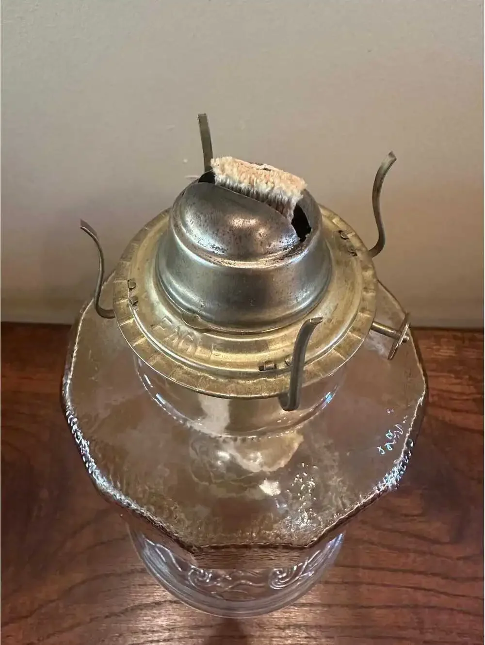 Vintage Oil Lamp Glass Decor P and A Risdon MFG. Co. Made In USA